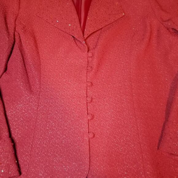Nebiani red shiny blazer size 14 - Picture 3 of 8